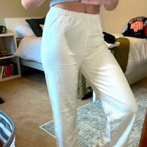 Brandy Melville OS white linen pants, light and flowy, never worn